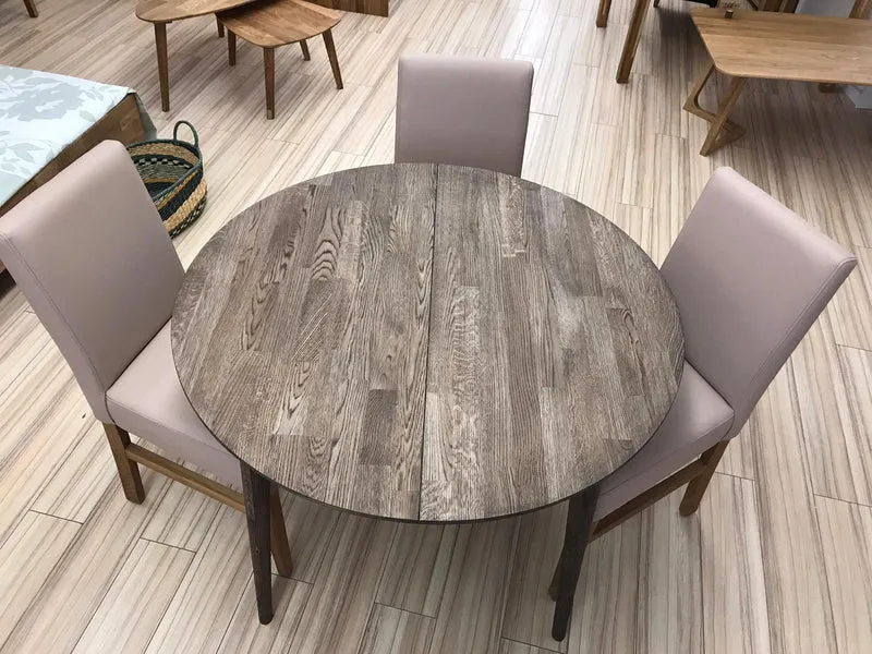 Table à manger ronde extensible en chêne massif Escandi 3 - NordicStory