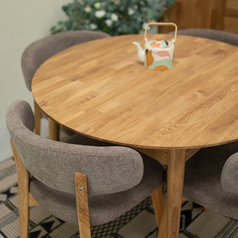 Table à manger ronde extensible en chêne massif Escandi 3 - NordicStory