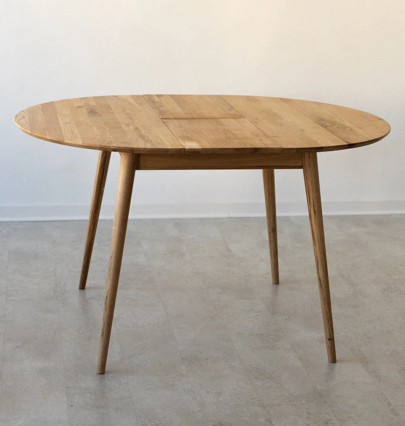 Table à manger ronde extensible en chêne massif Escandi 3 - NordicStory