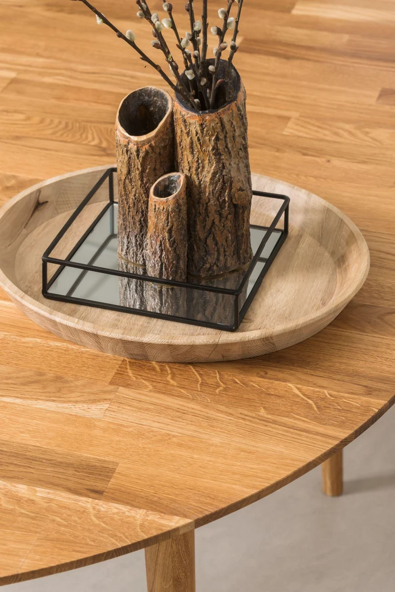 Table à manger ronde extensible en chêne massif Escandi 3 - NordicStory
