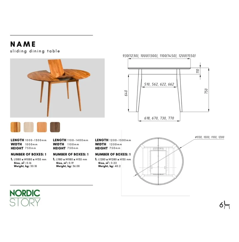 Table à manger ronde extensible en chêne massif Escandi 3 - NordicStory