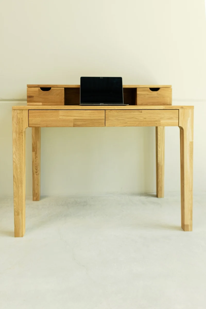Bureau console en bois massif de chêne Axel II – NordicStory