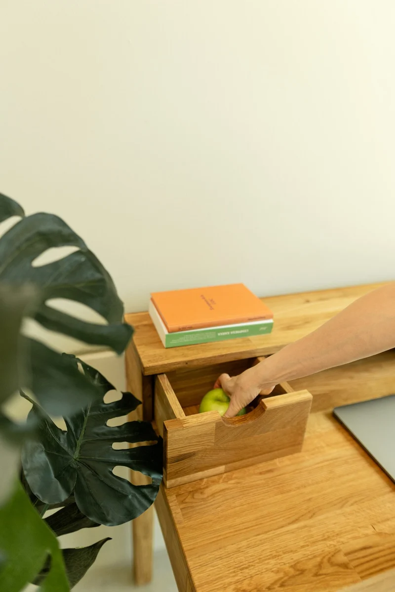 Bureau console en bois massif de chêne Axel II – NordicStory