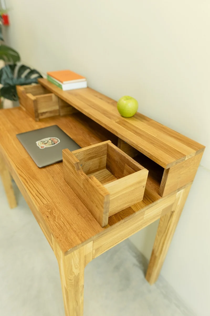 Bureau console en bois massif de chêne Axel II – NordicStory