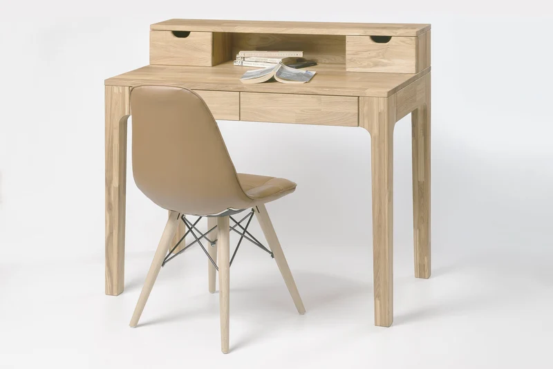 Bureau console en bois massif de chêne Axel II – NordicStory