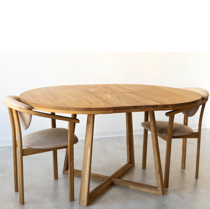 Table à manger ronde extensible en chêne massif MOBY - NordicStory