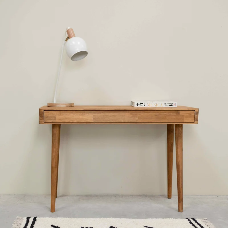 Bureau console en bois massif de chêne Escandi - NordicStory
