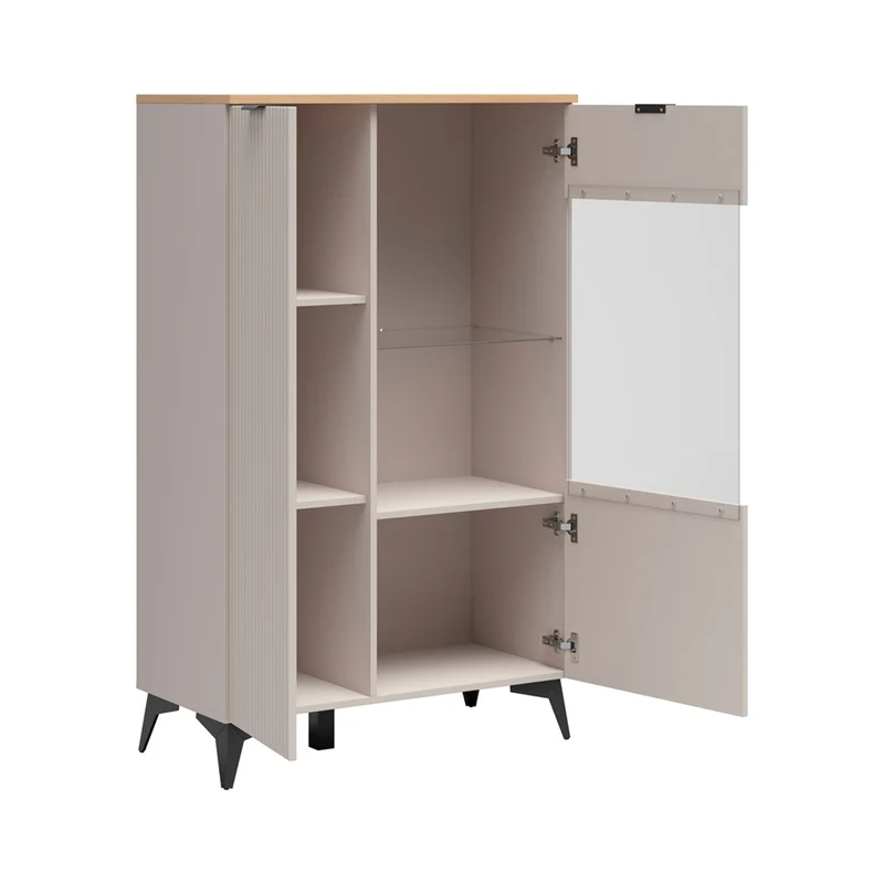 Vaisselier bas 2 portes Vicky Cachemire et Bois