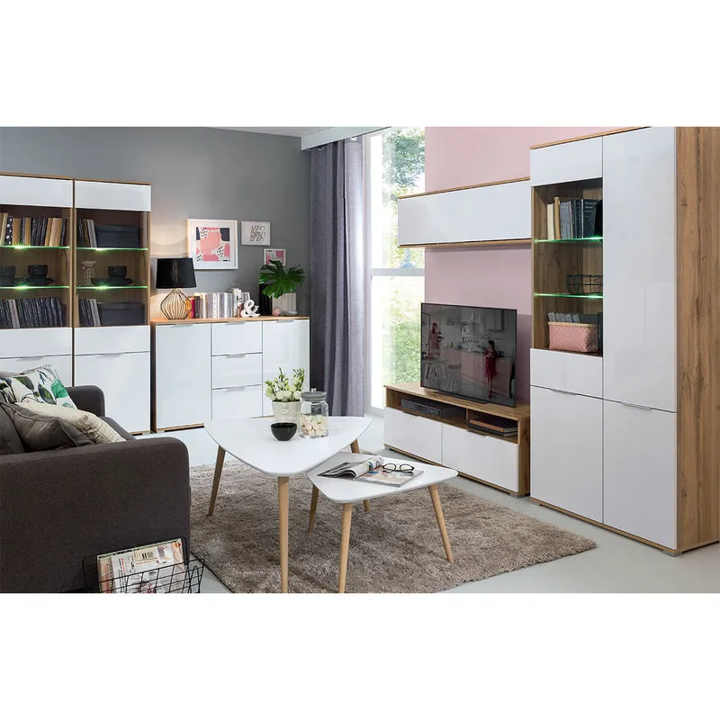 Buffet 2 portes 3 tiroirs Selma Blanc et Bois