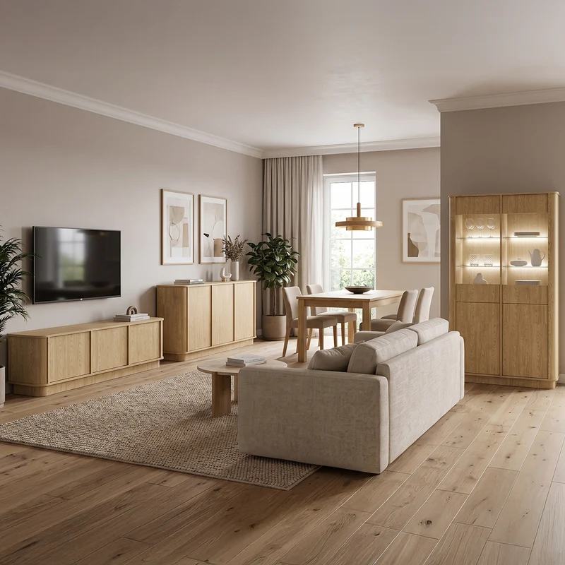 Vaisselier 2 portes LED incluse Halina Bois