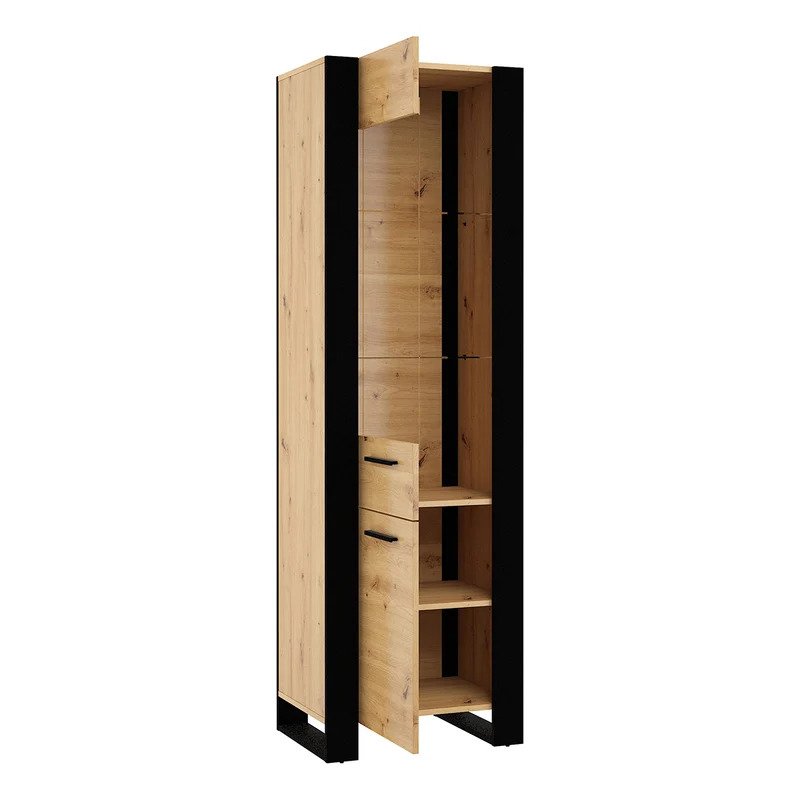 Vitrine 1 porte Nouka Bois et Noir