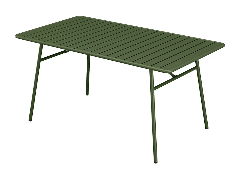 Table de jardin VENTE-UNIQUE Mirmande métal kaki 160cm