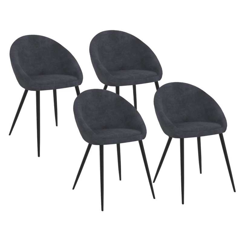 Lot de 4 chaises Dory Gris fonce