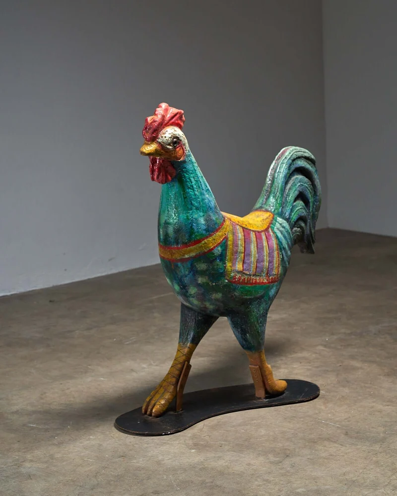 Hand-Painted Carousel Rooster Figure, 1950s