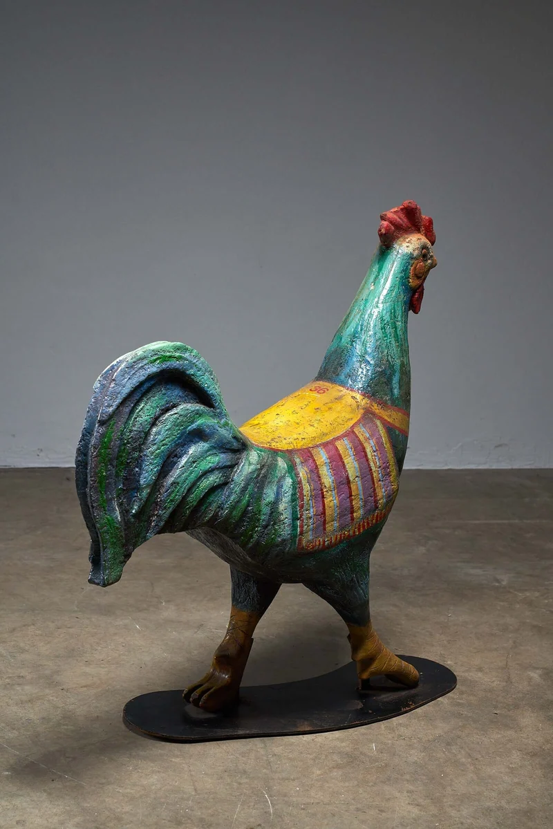 Hand-Painted Carousel Rooster Figure, 1950s