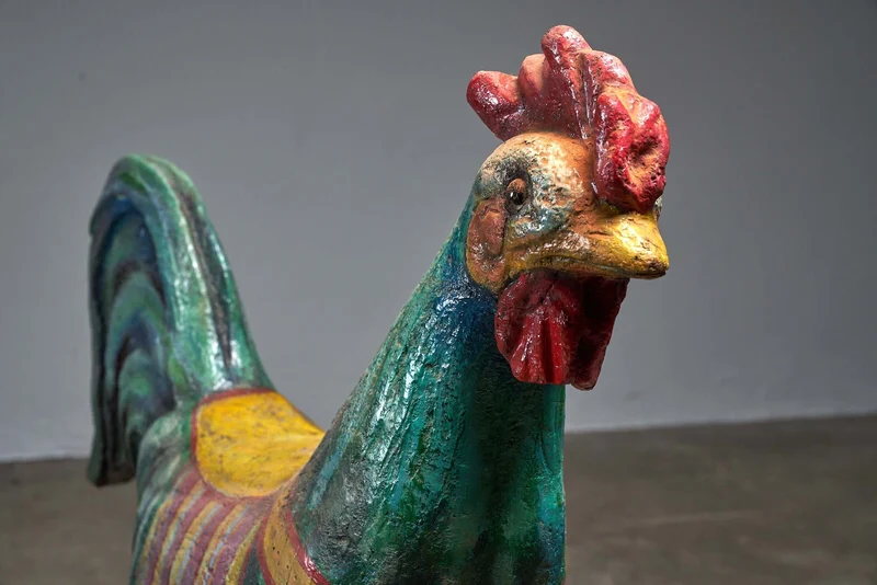 Hand-Painted Carousel Rooster Figure, 1950s