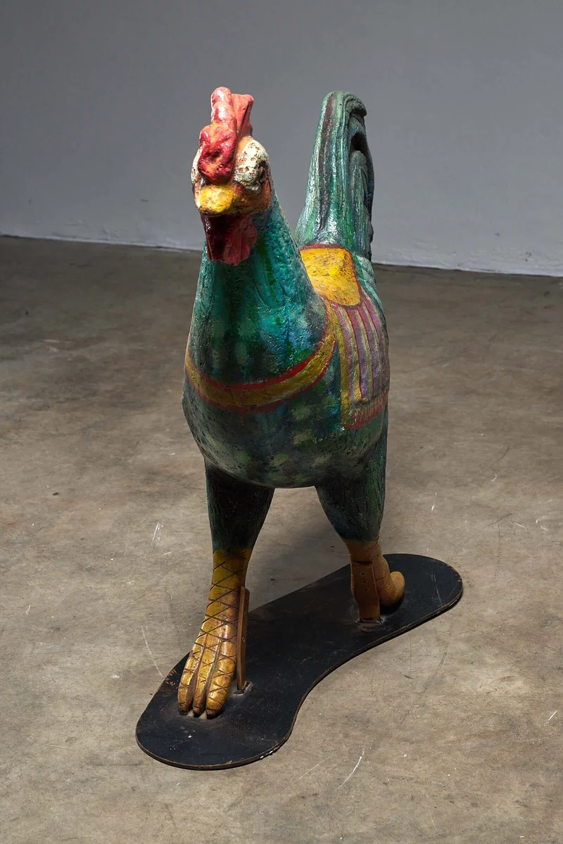 Hand-Painted Carousel Rooster Figure, 1950s