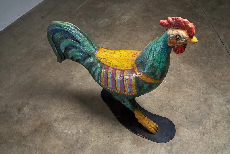 Hand-Painted Carousel Rooster Figure, 1950s