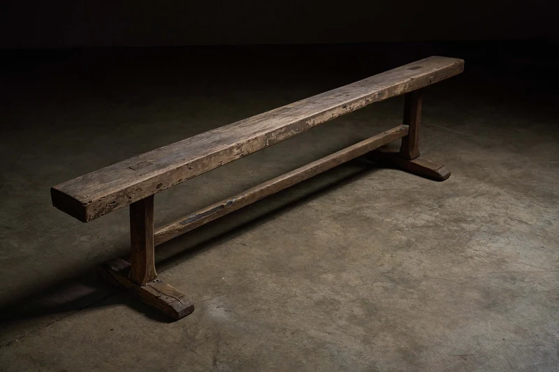 Spanish Trestle Bench in Solid Wood