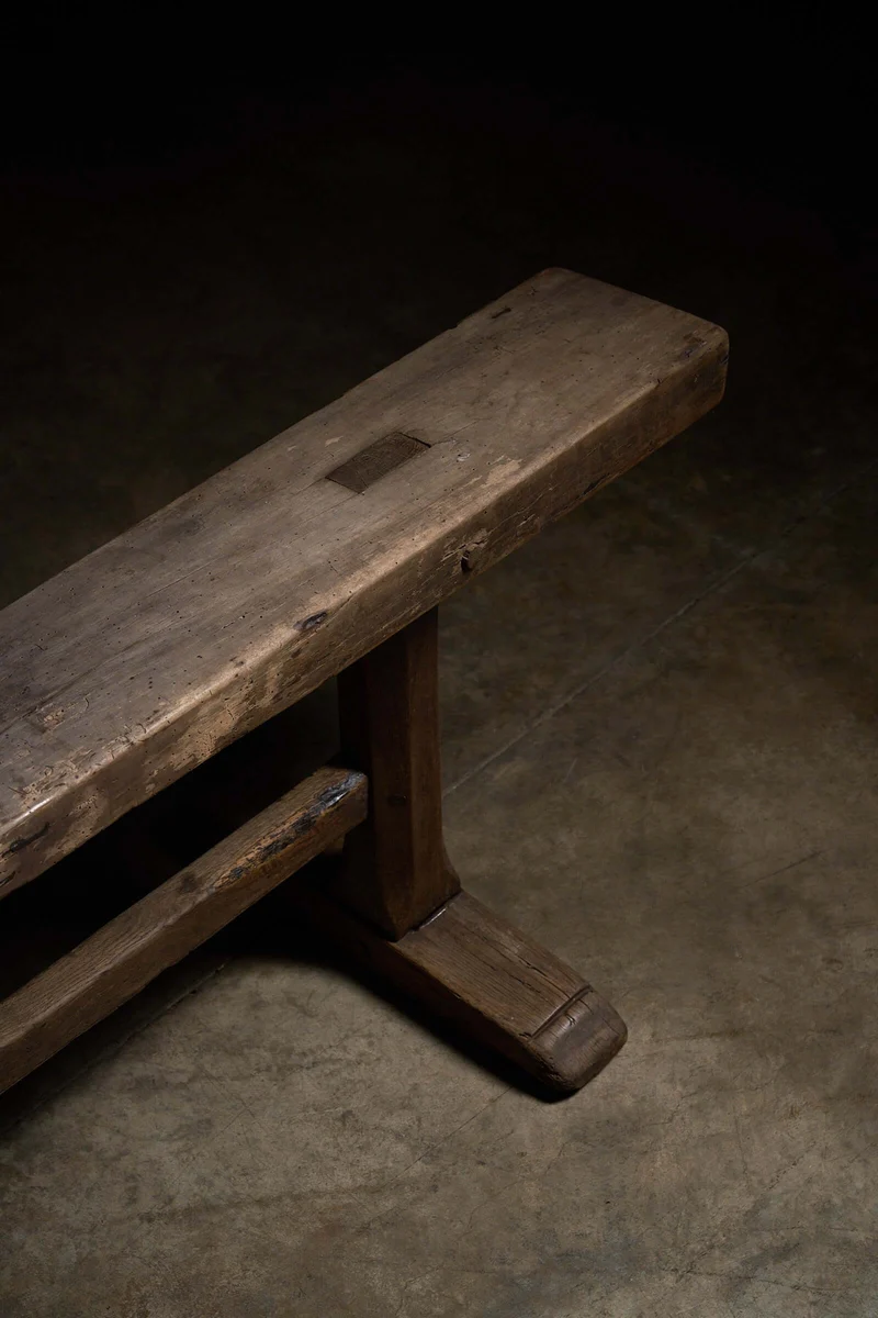 Spanish Trestle Bench in Solid Wood