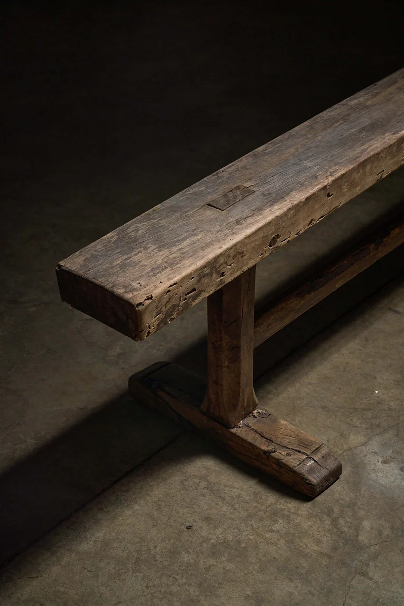 Spanish Trestle Bench in Solid Wood