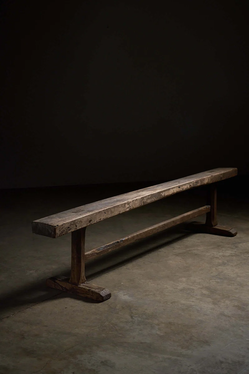 Spanish Trestle Bench in Solid Wood
