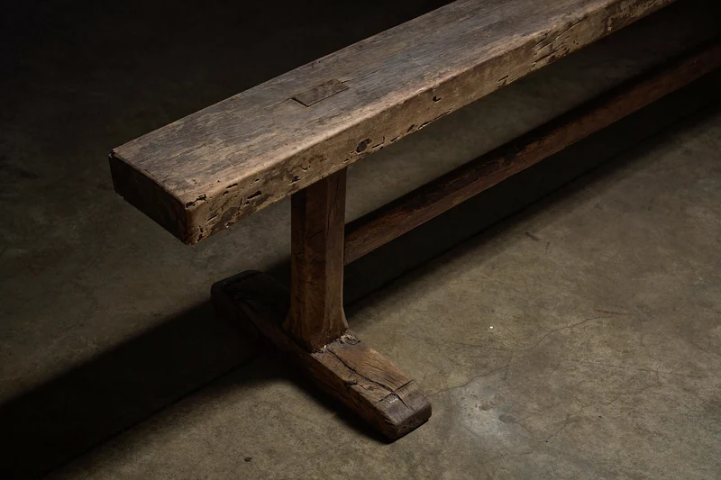 Spanish Trestle Bench in Solid Wood
