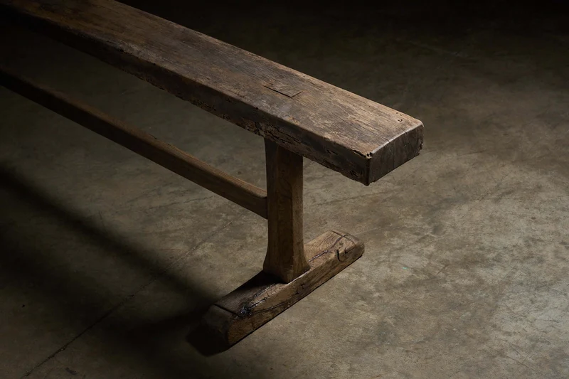 Spanish Trestle Bench in Solid Wood