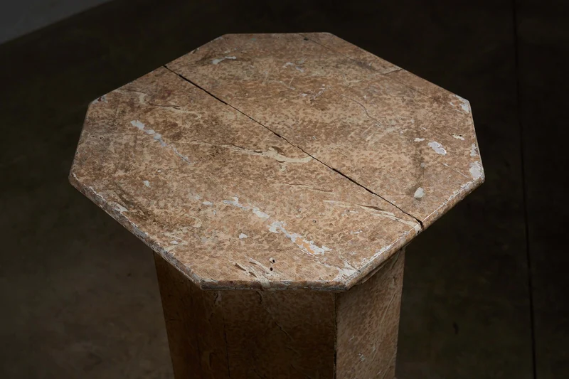 Pair of Antique Faux Marble Octagonal Pedestals