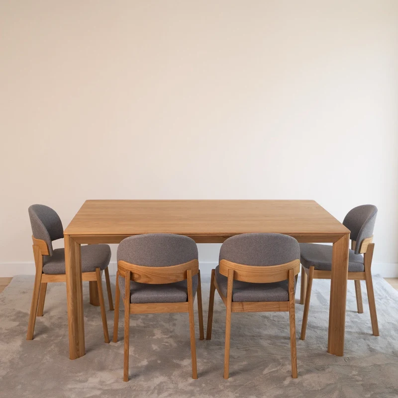 Table de salle à manger fixe en chêne massif DITA | VESKOR