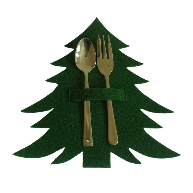Set de Table Sapin de Noel Vert original pour Couverts de Table (4 Pièces)