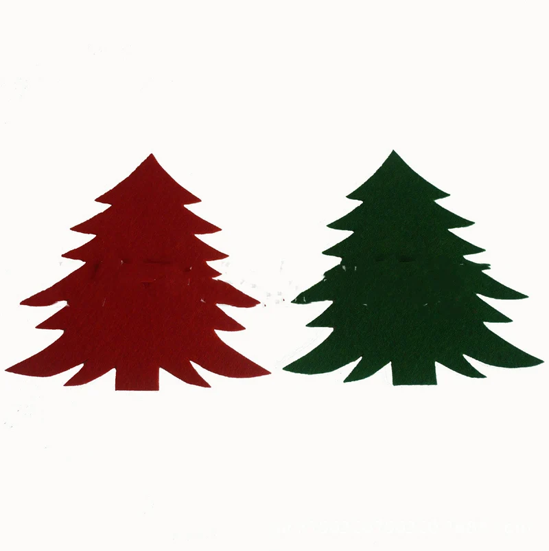 Set de Table Sapin de Noel Rouge original pour Couverts de Table (4 Pièces)