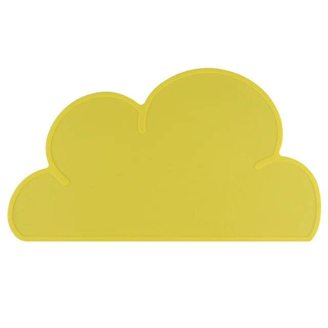 Set de Table Original Design de Nuage Uni Jaune en Silicone Facile à nettoyer