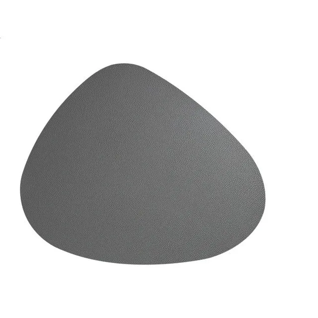 Set de Table Original Design Style Cuir Gris Uni Rond Ovale Moderne