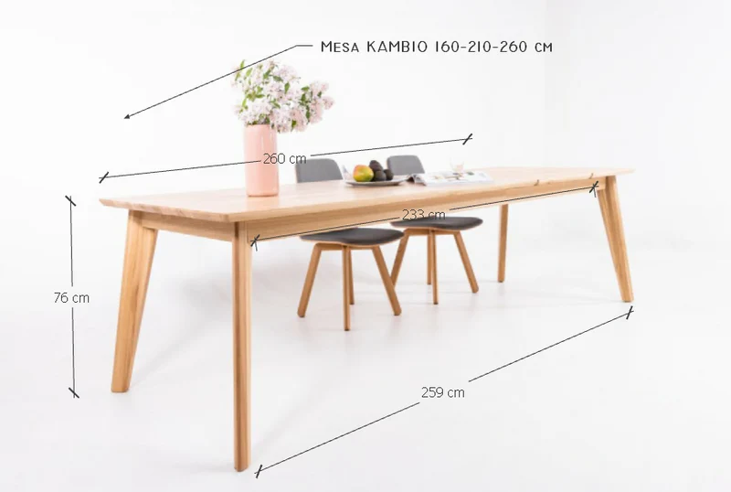 Table à manger à rallonge en chêne massif KAMBIO 2 | VESKOR