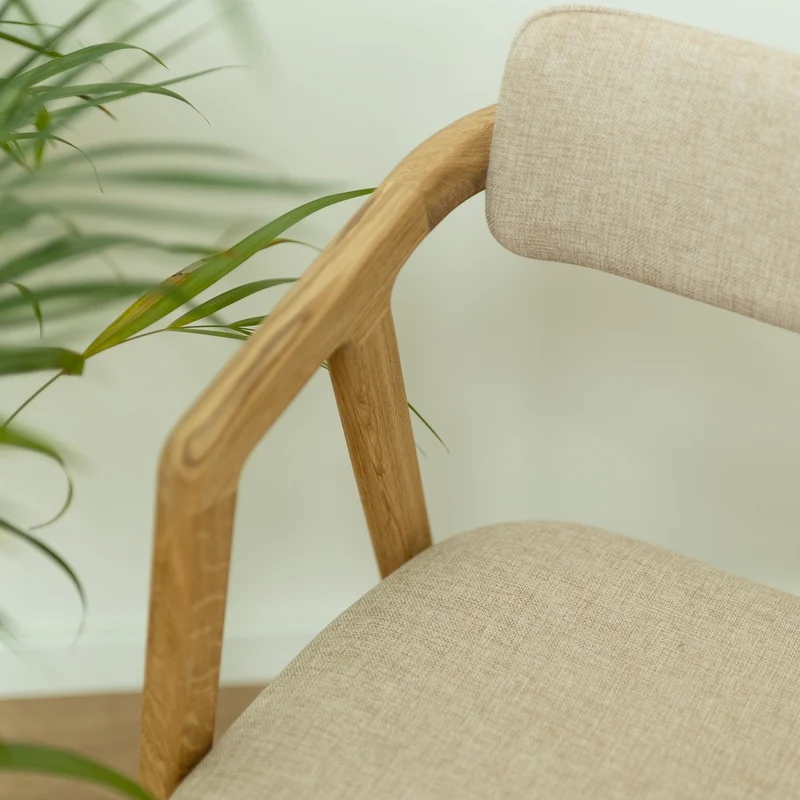 Lot de 2 ou 4 chaises de salle à manger en chêne massif rembourrées Soho | NordicStory
