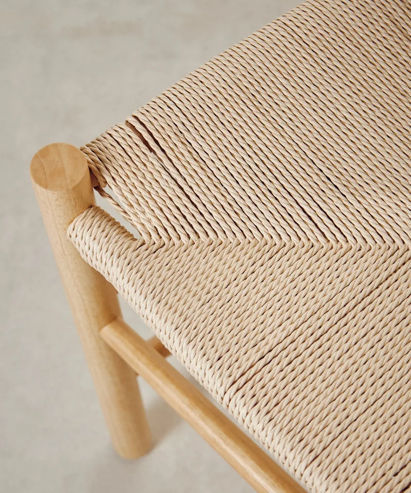 Silla de Comedor de Madera y Cuerda Trenzada Alba