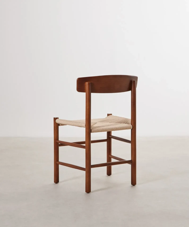Silla de Comedor de Madera y Cuerda Trenzada Alba
