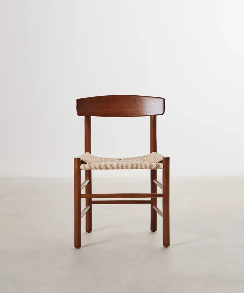 Silla de Comedor de Madera y Cuerda Trenzada Alba