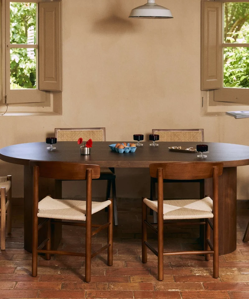 Silla de Comedor de Madera y Cuerda Trenzada Alba