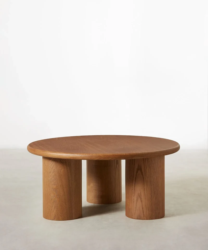 Mesa de Centro Redonda en Madera Aisha (80 cm)