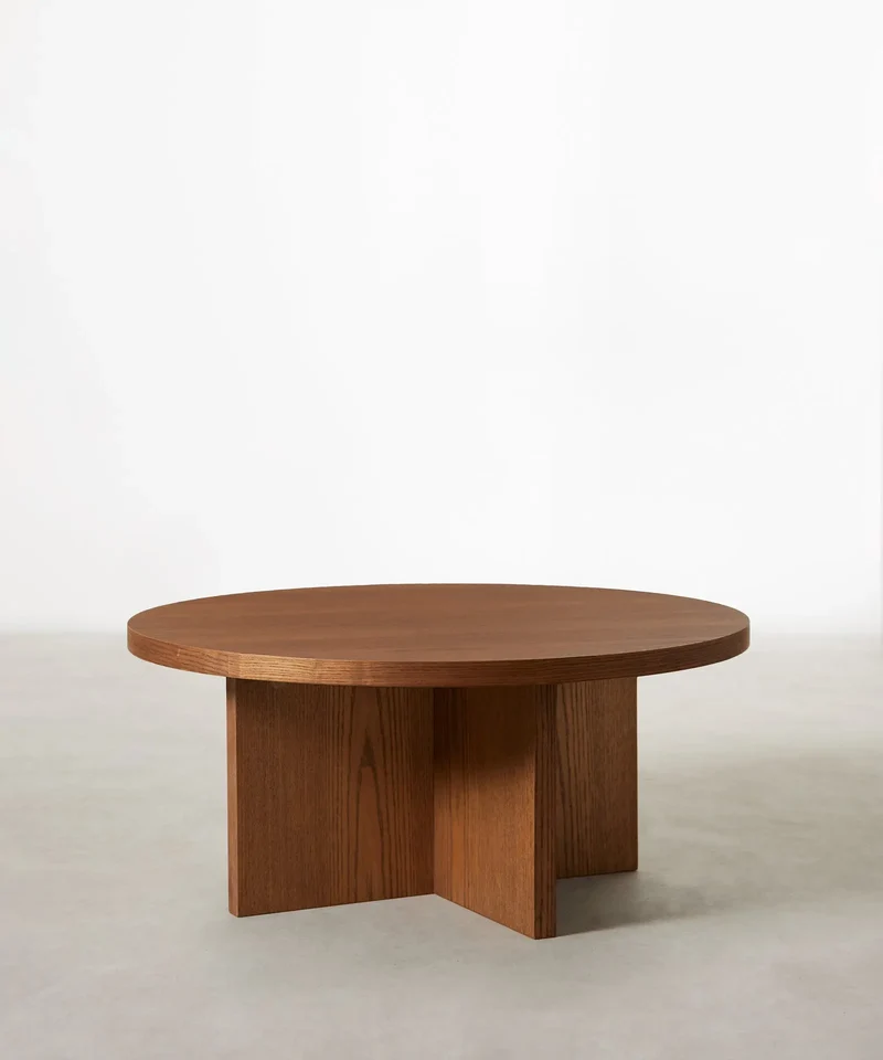 Mesa de Centro Redonda en Madera Takaya (80 cm)