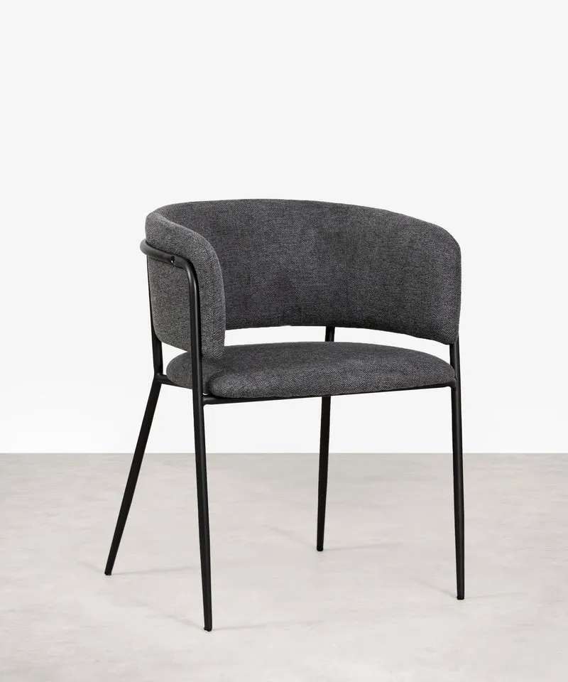 Silla de Comedor en Tela y Metal con Reposabrazos Teresa