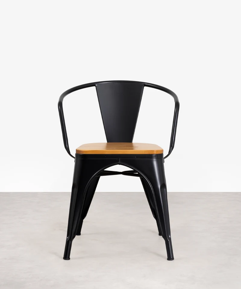 Silla de Comedor de Metal y Madera Tolik Wood