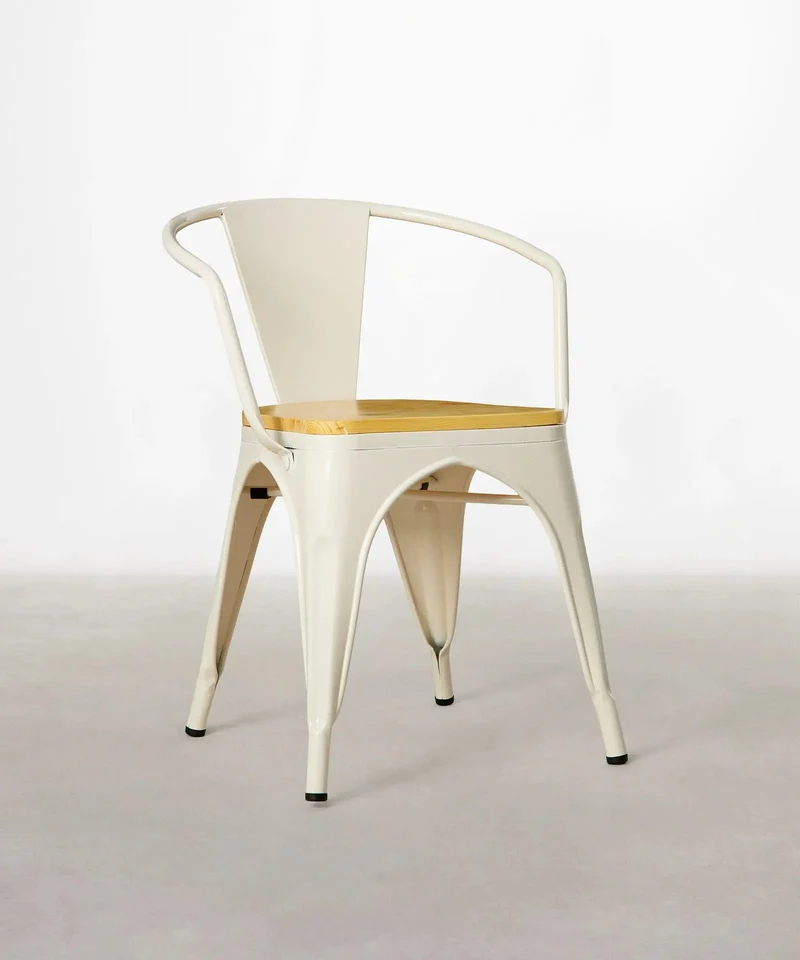 Silla de Comedor de Metal y Madera Tolik Wood