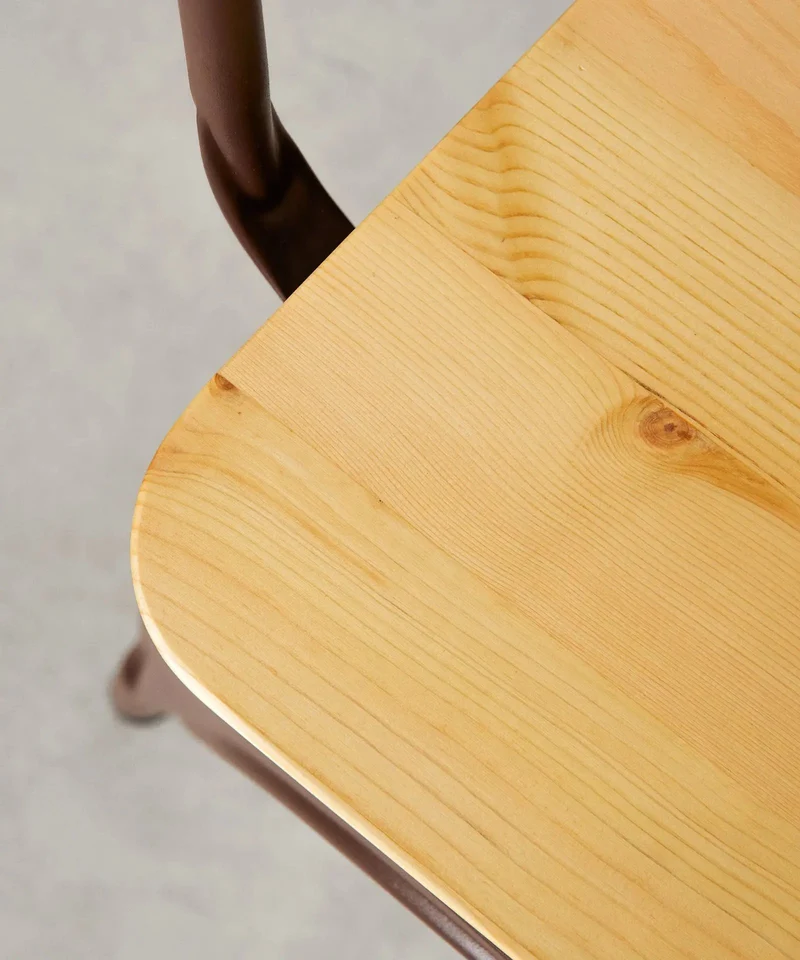 Silla de Comedor de Metal y Madera Tolik Wood