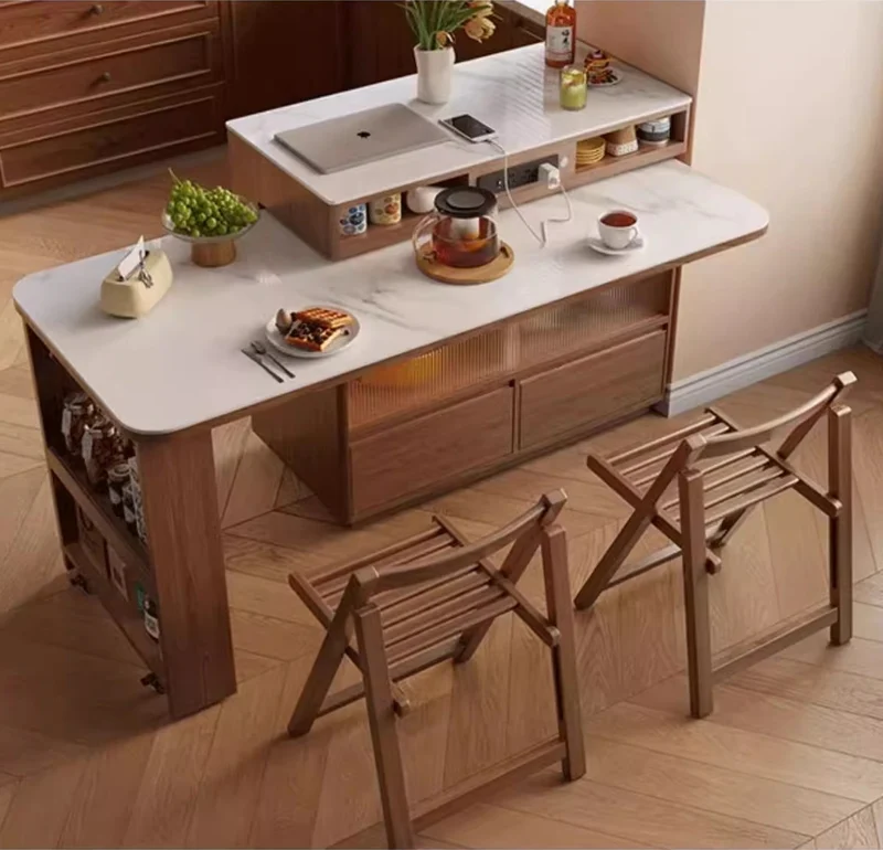 Table îlot pivotante élégante