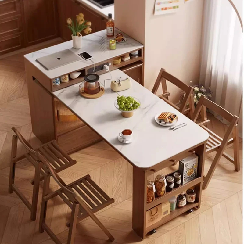 Table îlot pivotante élégante