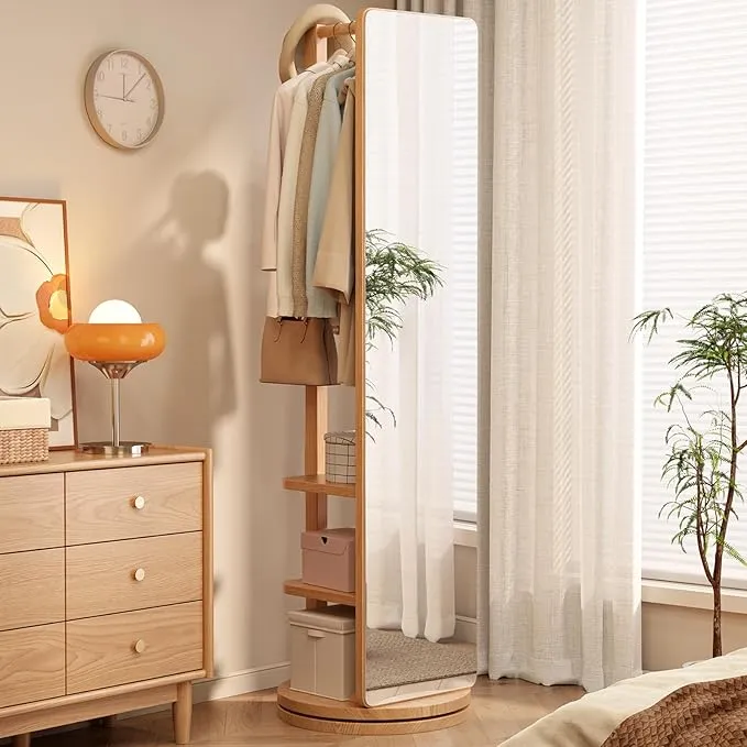 Miroir intégral avec porte-manteau