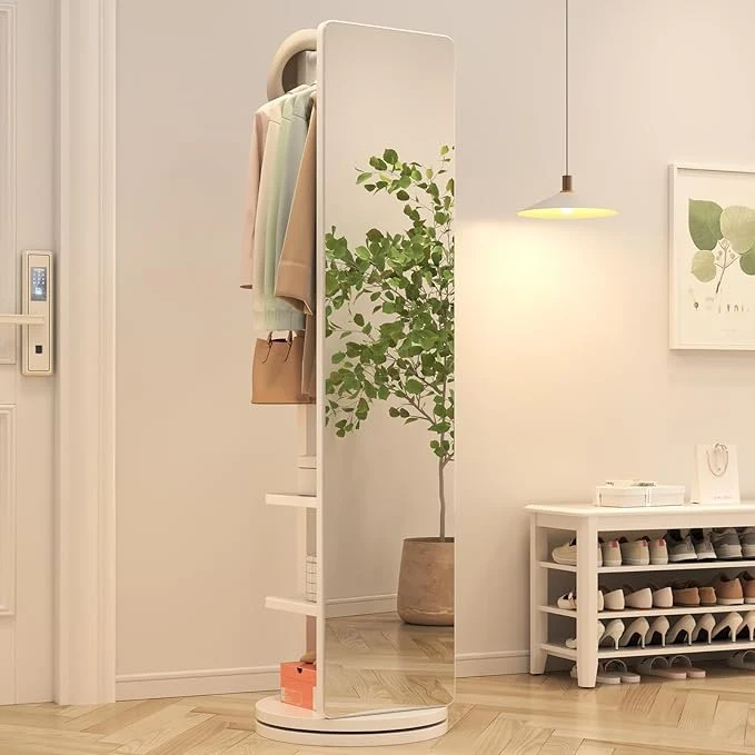 Miroir intégral avec porte-manteau